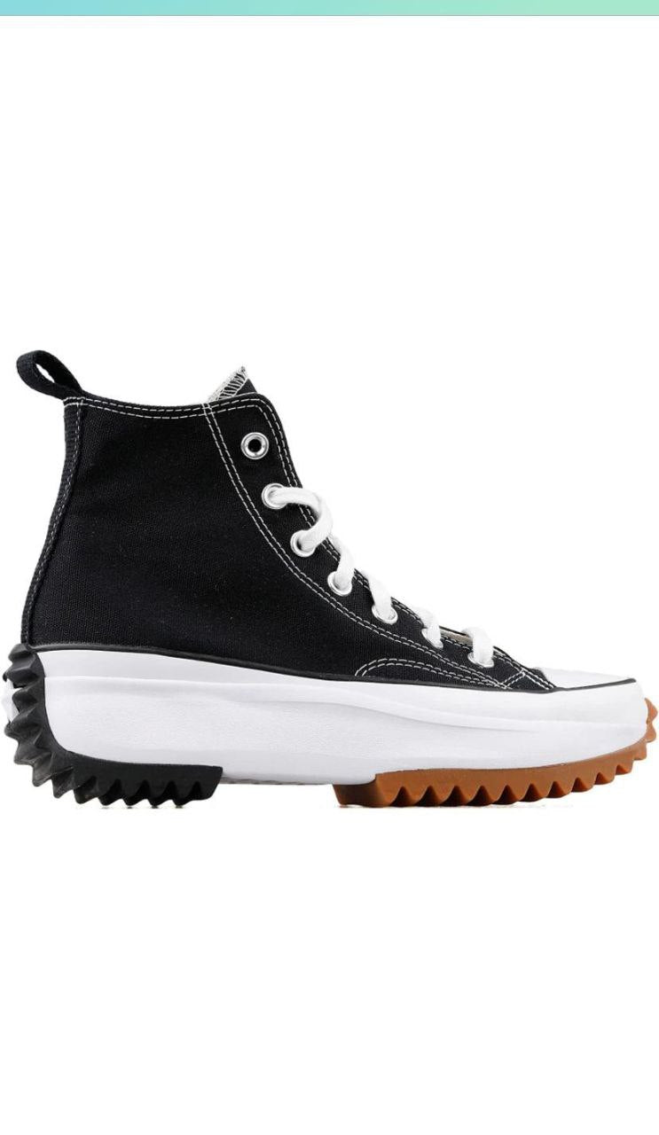 Converse Tenis Run Start Hike Hi para mujer, Negro/Rojo/Blanco/Goma