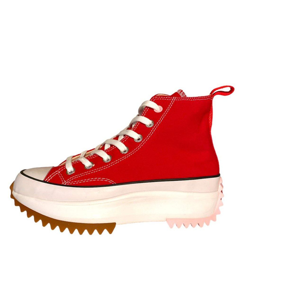 Converse Tenis Run Start Hike Hi para mujer, Negro/Rojo/Blanco/Goma