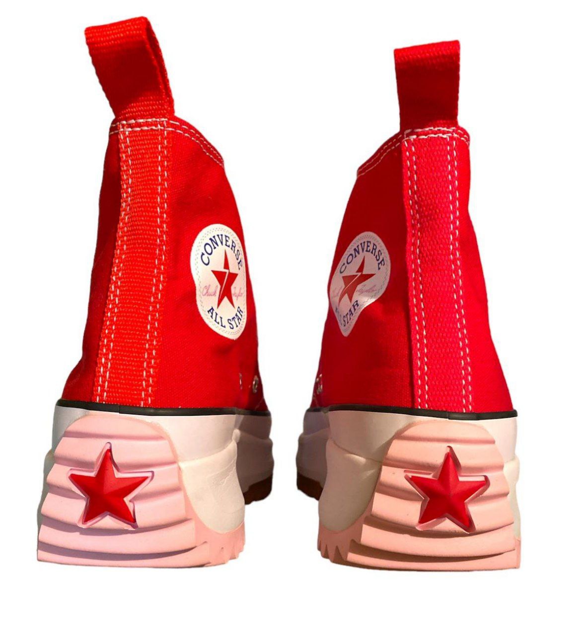 Converse Tenis Run Start Hike Hi para mujer, Negro/Rojo/Blanco/Goma
