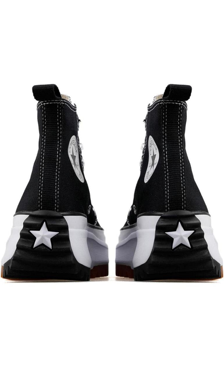 Converse Tenis Run Start Hike Hi para mujer, Negro/Rojo/Blanco/Goma