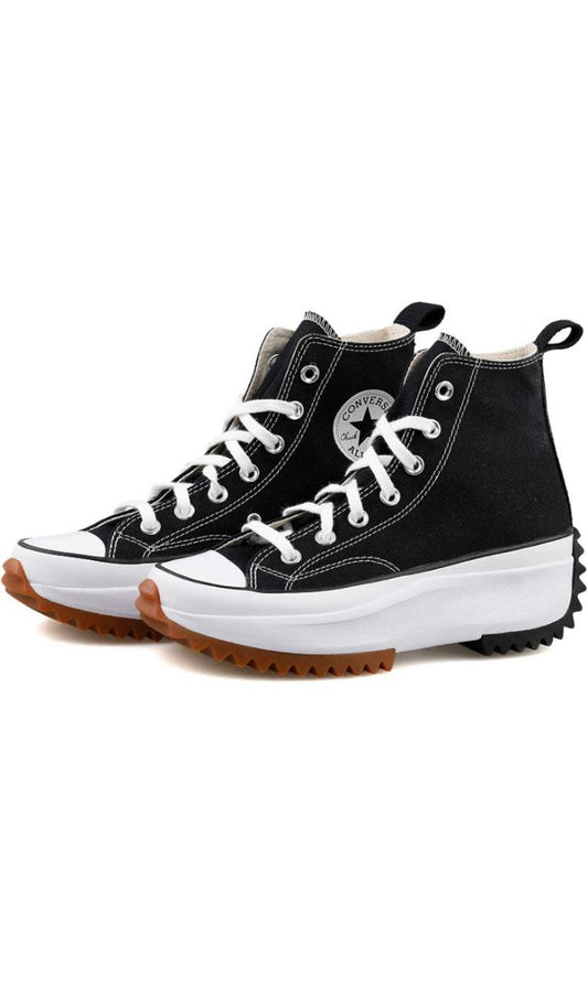 Converse Tenis Run Start Hike Hi para mujer, Negro/Rojo/Blanco/Goma